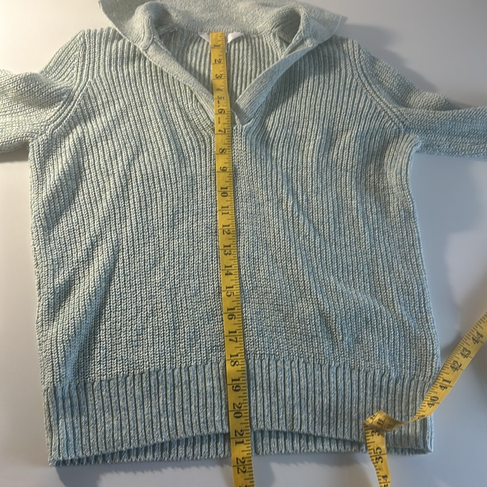 TIME AND TRU V NECK LIGHTWEIGHT GREEN SWEATER WITH COLLAR RIBBED KNIT LOOK XS - Picture 12 of 13